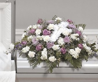 Lavender Tribute Casket Spray